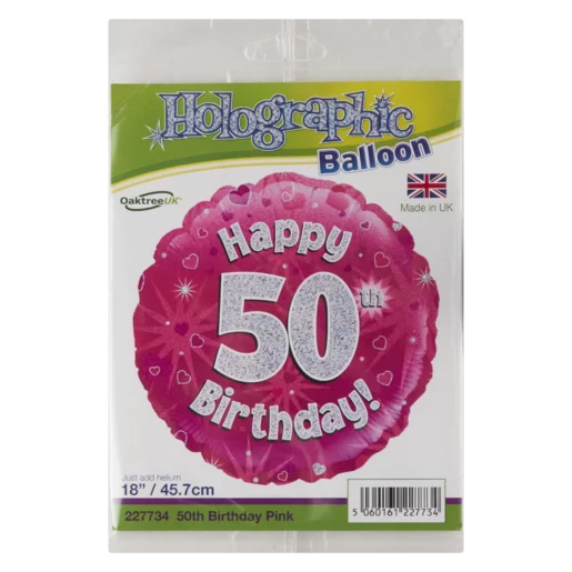Oaktree Pink 50th Happy Birthday Foil Balloon 45.7cm