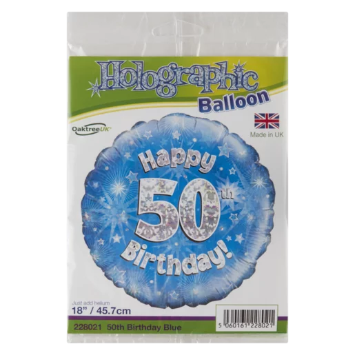 Oaktree Blue 50th Happy Birthday Foil Balloon 45.7cm