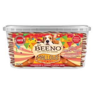 Beeno Strawberry & Yoghurt Flavoured Mallows Dog Treats 320g Beeno Strawberry & Yoghurt Flavoured Mallows Dog Treats 320g