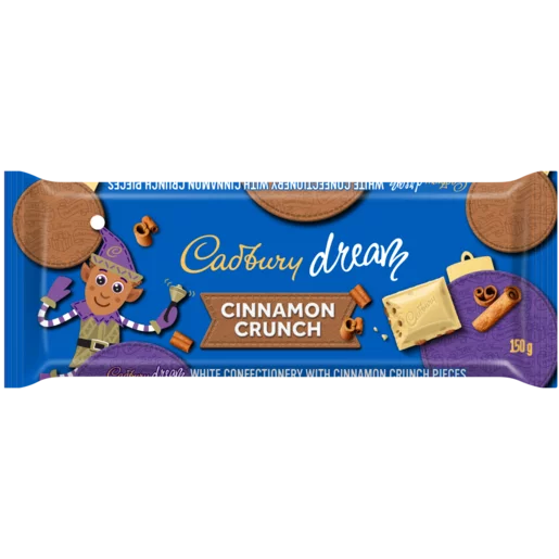 Cadbury Dream Cinnamon Crunch White Chocolate Slab 150g