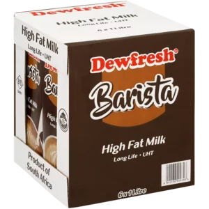 Dewfresh Barista High Fat Milk Long Life UHT 6x1L