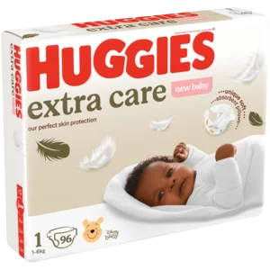 Huggies Extra Care Size 1 Diapers 96 Pack (6kg)