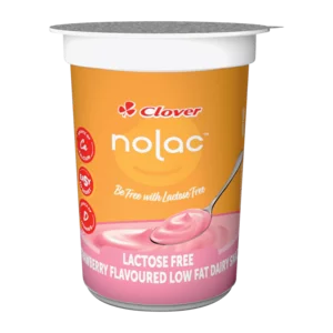 Clover Nolac Strawberry Flavoured Lactose Free Low Fat Dairy Snack 150g
