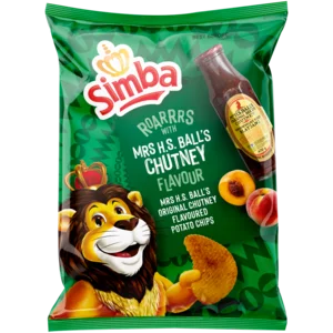 Simba Mrs H.S. Ball's Chutney Flavoured Potato Chips 120g Simba Mrs H.S. Ball's Chutney Flavoured Potato Chips 120g