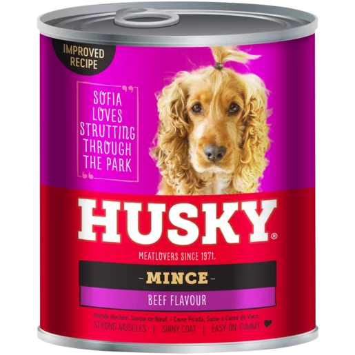 Husky Meatlovers Mince Beef Flavoured Dog Food 775g Husky Meatlovers Mince Beef Flavoured Dog Food 775g