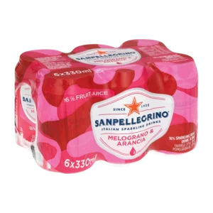 San Pellegrino Melograno & Arancia Orange & Pomegranate Flavoured Fruit Drink 6x330ml San Pellegrino Melograno & Arancia Orange & Pomegranate Flavoured Fruit Drink 6x330ml