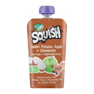 Rhodes Squish Sweet Potato, Apple & Cinnamon Flavoured Baby Food 110ml Rhodes Squish Sweet Potato, Apple & Cinnamon Flavoured Baby Food 110ml