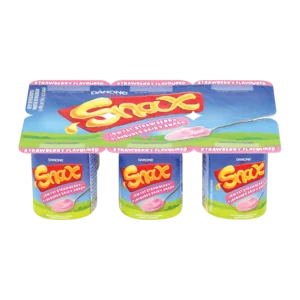 Danone Snax Strawberry Flavoured Low Fat Yoghurt Based Dairy Snack 6x100g Danone Snax Strawberry Flavoured Low Fat Yoghurt Based Dairy Snack 6x100g