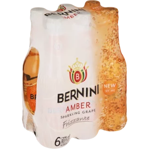 Bernini Amber Sparkling Grape Frizzante Bottles 6x275ml Bernini Amber Sparkling Grape Frizzante Bottles 6x275ml
