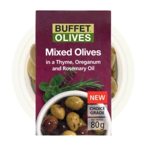 Buffet Mixed Olives In Thyme, Oreganum & Rosemary Oil 80g