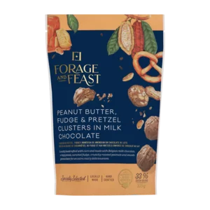 Forage And Feast Peanut Butter Fudge & Pretzel Cluster In Milk Chocolate 130g Forage And Feast Peanut Butter Fudge & Pretzel Cluster In Milk Chocolate 130g