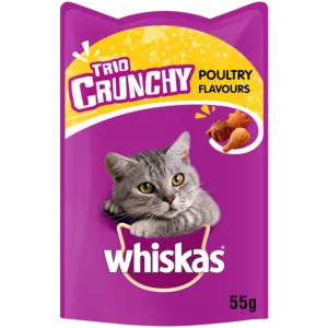 Whiskas Trio Poultry Flavoured Crunchy Treats 55g