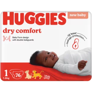 Huggies Dry Comfort Size 1 Disposable Diapers 76 Pack