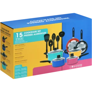 Rainbow Pressed Aluminium Cookware Set 15 Piece Rainbow Pressed Aluminium Cookware Set 15 Piece