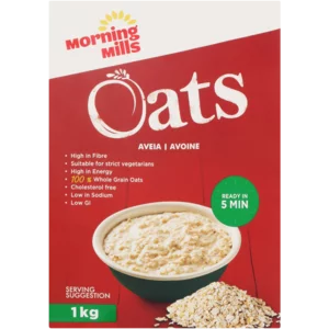 Morning Mills Wholegrain Oats 1kg Morning Mills Wholegrain Oats 1kg