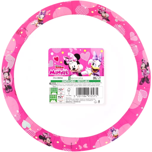 Decorata Minnie Mouse Paper Plates 6x24cm Decorata Minnie Mouse Paper Plates 6x24cm
