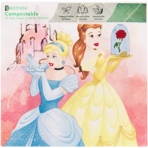 Decorata Princess Compostable Paper Napkins 20 Pack