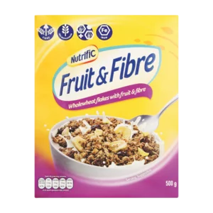 Nutrific Fruit & Fibre Wholewheat Flakes 500g Nutrific Fruit & Fibre Wholewheat Flakes 500g