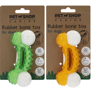 Pet Shop Two Tone Rubber Bone Dog Toy