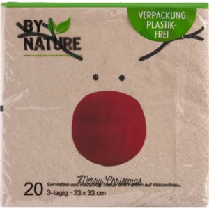 By Nature Eco-Friendly Christmas Napkins 33x33cm 20 Pack By Nature Eco-Friendly Christmas Napkins 33x33cm 20 Pack