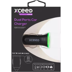 Xceed Talk Black Dual Port USB-A Car Charger Adaptor 3.1A