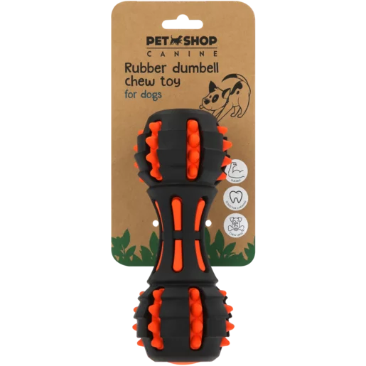 Pet Shop Black & Orange Rubber Dumbell Dog Toy Pet Shop Black & Orange Rubber Dumbell Dog Toy