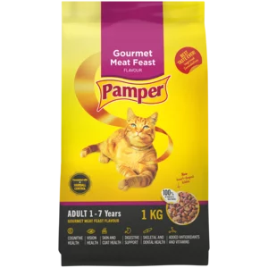 Pamper Gourmet Meat Feast Flavoured Cat Food 1kg Pamper Gourmet Meat Feast Flavoured Cat Food 1kg