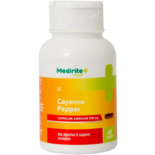 Medirite Health Cayenne Pepper Capsules 60 Pack Medirite Health Cayenne Pepper Capsules 60 Pack