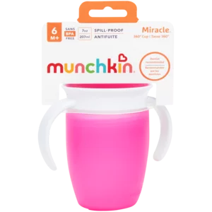 Munchkin Miracle Pink Spill-Proof Trainer Cup 6+ Months 207ml Munchkin Miracle Pink Spill-Proof Trainer Cup 6+ Months 207ml