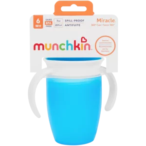 Munchkin Miracle Blue Spill-Proof Trainer Cup 6+ Months 207ml Munchkin Miracle Blue Spill-Proof Trainer Cup 6+ Months 207ml