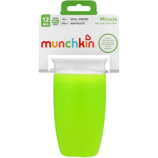 Munchkin Miracle Green Spill-Proof Sippy Cup 12+ Months 296ml Munchkin Miracle Green Spill-Proof Sippy Cup 12+ Months 296ml