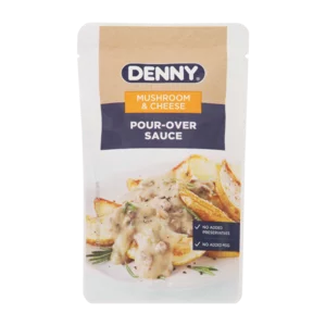 Denny Mushroom & Cheese Pour Over Sauce 200g Bag Denny Mushroom & Cheese Pour Over Sauce 200g Bag
