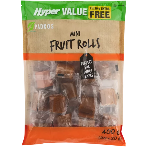 Padkos Mini Fruit Rolls Hyper Value Pack 22x20g Padkos Mini Fruit Rolls Hyper Value Pack 22x20g