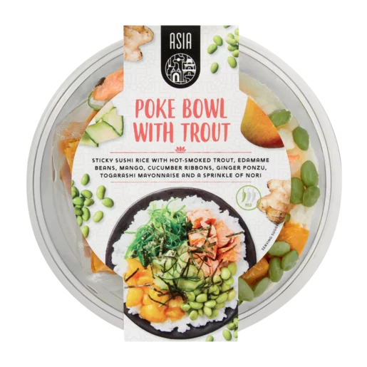Asia Poke Bowl With Trout Ready Meal 340g