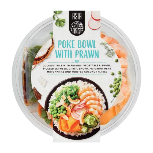 Asia Poke Bowl With Prawn Ready Meal 340g Asia Poke Bowl With Prawn Ready Meal 340g
