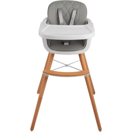 Little Me Blake High Wooden Chair Grey & White 0+ Months Little Me Blake High Wooden Chair Grey & White 0+ Months