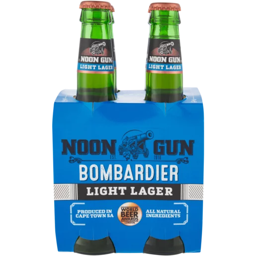Noon Gun Bombardier Light Lager Beer Bottles 4x340ml