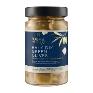 Forage And Feast Feta Stuffed Halkidiki Green Olives 290g Forage And Feast Feta Stuffed Halkidiki Green Olives 290g