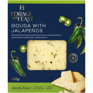 Forage And Feast Jalapeno Flavoured Gouda Cheese 150g