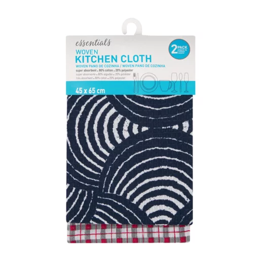 Essentials Assorted Woven Kitchen Cloths 2 Pack Essentials Assorted Woven Kitchen Cloths 2 Pack