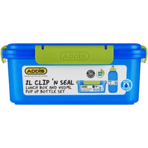 Addis Blue Clip & Seal Lunch Box With Bottle Addis Blue Clip & Seal Lunch Box With Bottle