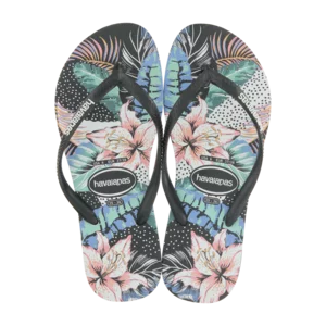 Havaianas Ladies Slim Sandals Floral Black Size 41/42 Havaianas Ladies Slim Sandals Floral Black Size 41/42