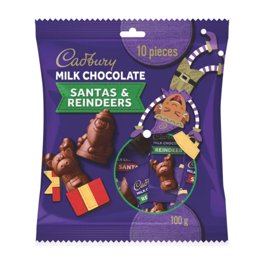 Cadbury Santas & Reindeers Milk Chocolate 100g Cadbury Santas & Reindeers Milk Chocolate 100g