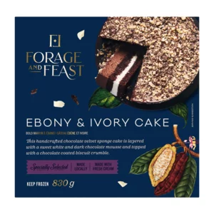 Forage And Feast Frozen Ebony & Ivory Cake 830g Forage And Feast Frozen Ebony & Ivory Cake 830g