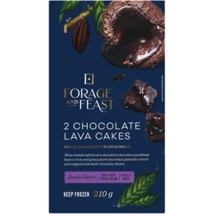 Forage And Feast Frozen Chocolate Lava Cakes 2 Pack 210g Forage And Feast Frozen Chocolate Lava Cakes 2 Pack 210g