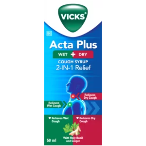 Vicks Acta Plus 2-In-1 Relief Cough Syrup 50ml