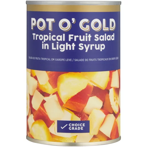 Pot O' Gold Tropical Fruit Salad in Light Syrup 410g Pot O' Gold Tropical Fruit Salad in Light Syrup 410g