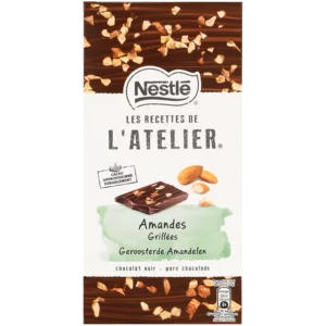 Nestlé L'Atelier Almond Flavoured Dark Chocolate Slab 115g Nestlé L'Atelier Almond Flavoured Dark Chocolate Slab 115g