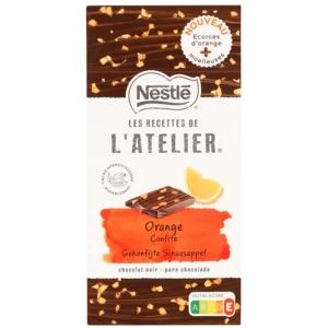 Nestlé L'Atelier Orange Flavoured Dark Chocolate Slab 115g