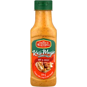 Crosse & Blackwell Kasi Magic Hot & Spicy Flavoured Sauce 330g Crosse & Blackwell Kasi Magic Hot & Spicy Flavoured Sauce 330g